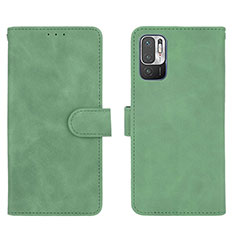 Custodia Portafoglio In Pelle Cover con Supporto L01Z per Xiaomi Redmi Note 10 5G Verde
