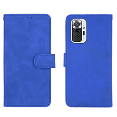 Custodia Portafoglio In Pelle Cover con Supporto L01Z per Xiaomi Redmi Note 10 Pro 4G Blu