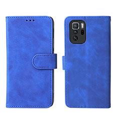Custodia Portafoglio In Pelle Cover con Supporto L01Z per Xiaomi Redmi Note 10 Pro 5G Blu