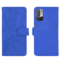 Custodia Portafoglio In Pelle Cover con Supporto L01Z per Xiaomi Redmi Note 10T 5G Blu
