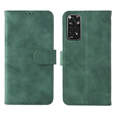 Custodia Portafoglio In Pelle Cover con Supporto L01Z per Xiaomi Redmi Note 11 4G (2022) Verde