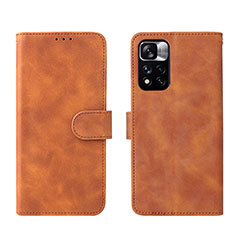 Custodia Portafoglio In Pelle Cover con Supporto L01Z per Xiaomi Redmi Note 11 5G Marrone