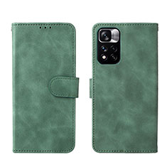 Custodia Portafoglio In Pelle Cover con Supporto L01Z per Xiaomi Redmi Note 11 5G Verde