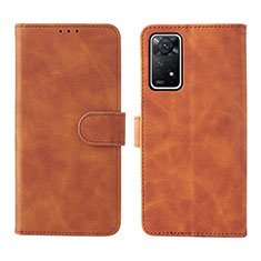 Custodia Portafoglio In Pelle Cover con Supporto L01Z per Xiaomi Redmi Note 11 Pro 4G Marrone