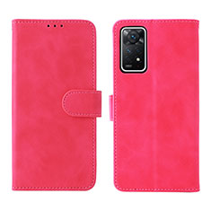 Custodia Portafoglio In Pelle Cover con Supporto L01Z per Xiaomi Redmi Note 11 Pro 5G Rosa Caldo