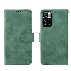 Custodia Portafoglio In Pelle Cover con Supporto L01Z per Xiaomi Redmi Note 11 Pro+ Plus 5G Verde