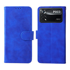 Custodia Portafoglio In Pelle Cover con Supporto L01Z per Xiaomi Redmi Note 11E Pro 5G Blu