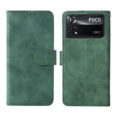 Custodia Portafoglio In Pelle Cover con Supporto L01Z per Xiaomi Redmi Note 11E Pro 5G Verde