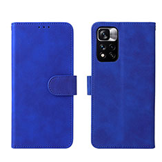 Custodia Portafoglio In Pelle Cover con Supporto L01Z per Xiaomi Redmi Note 11S 5G Blu