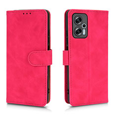 Custodia Portafoglio In Pelle Cover con Supporto L01Z per Xiaomi Redmi Note 11T Pro 5G Rosa Caldo