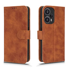 Custodia Portafoglio In Pelle Cover con Supporto L01Z per Xiaomi Redmi Note 12 Turbo 5G Marrone