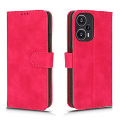 Custodia Portafoglio In Pelle Cover con Supporto L01Z per Xiaomi Redmi Note 12 Turbo 5G Rosa Caldo