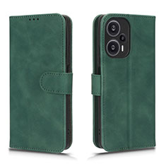 Custodia Portafoglio In Pelle Cover con Supporto L01Z per Xiaomi Redmi Note 12 Turbo 5G Verde