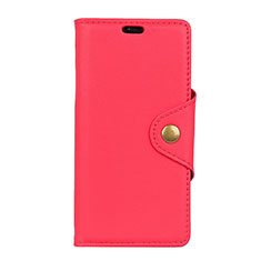 Custodia Portafoglio In Pelle Cover con Supporto L02 per Alcatel 5V Rosso