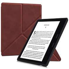 Custodia Portafoglio In Pelle Cover con Supporto L02 per Amazon Kindle Oasis 7 inch Marrone