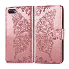 Custodia Portafoglio In Pelle Cover con Supporto L02 per Oppo A5 Oro Rosa