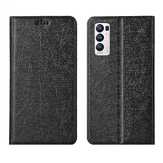 Custodia Portafoglio In Pelle Cover con Supporto L02 per Oppo Find X3 Neo 5G Nero