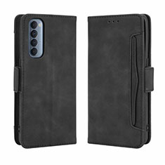 Custodia Portafoglio In Pelle Cover con Supporto L02 per Oppo Reno4 Pro 4G Nero