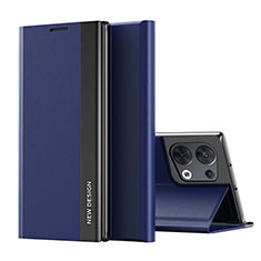 Custodia Portafoglio In Pelle Cover con Supporto L02 per Oppo Reno8 Pro 5G Blu