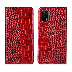 Custodia Portafoglio In Pelle Cover con Supporto L02 per Realme V15 5G Rosso