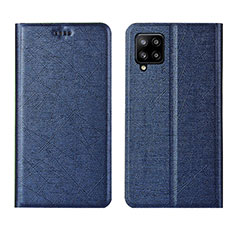 Custodia Portafoglio In Pelle Cover con Supporto L02 per Samsung Galaxy A42 5G Blu