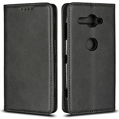 Custodia Portafoglio In Pelle Cover con Supporto L02 per Sony Xperia XZ2 Compact Nero