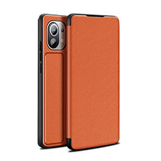 Custodia Portafoglio In Pelle Cover con Supporto L02 per Xiaomi Mi 11 5G Marrone