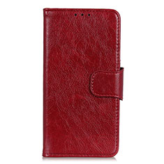 Custodia Portafoglio In Pelle Cover con Supporto L02 per Xiaomi Poco M2 Rosso