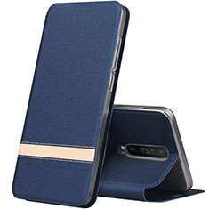 Custodia Portafoglio In Pelle Cover con Supporto L02 per Xiaomi Poco X2 Blu