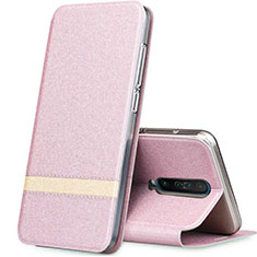 Custodia Portafoglio In Pelle Cover con Supporto L02 per Xiaomi Redmi K30 4G Oro Rosa