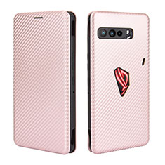 Custodia Portafoglio In Pelle Cover con Supporto L02Z per Asus ROG Phone 3 Strix ZS661KS Oro Rosa