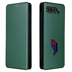 Custodia Portafoglio In Pelle Cover con Supporto L02Z per Asus ROG Phone 5 Pro Verde