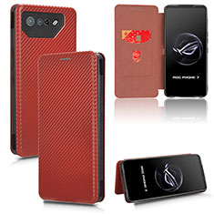 Custodia Portafoglio In Pelle Cover con Supporto L02Z per Asus ROG Phone 7 Pro Marrone