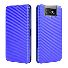 Custodia Portafoglio In Pelle Cover con Supporto L02Z per Asus Zenfone 7 Pro ZS671KS Blu