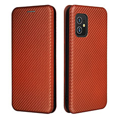 Custodia Portafoglio In Pelle Cover con Supporto L02Z per Asus ZenFone 8 Mini Marrone