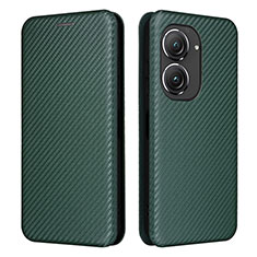 Custodia Portafoglio In Pelle Cover con Supporto L02Z per Asus Zenfone 9 Verde