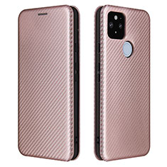 Custodia Portafoglio In Pelle Cover con Supporto L02Z per Google Pixel 5a 5G Oro Rosa