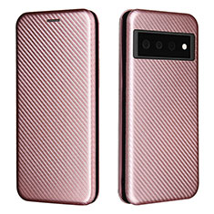 Custodia Portafoglio In Pelle Cover con Supporto L02Z per Google Pixel 6 Pro 5G Oro Rosa