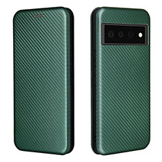 Custodia Portafoglio In Pelle Cover con Supporto L02Z per Google Pixel 6 Pro 5G Verde