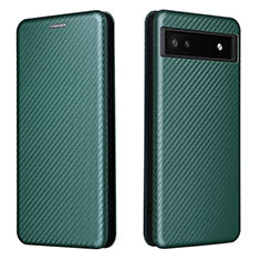 Custodia Portafoglio In Pelle Cover con Supporto L02Z per Google Pixel 6a 5G Verde