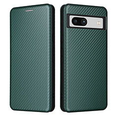 Custodia Portafoglio In Pelle Cover con Supporto L02Z per Google Pixel 7a 5G Verde