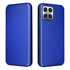 Custodia Portafoglio In Pelle Cover con Supporto L02Z per Huawei Honor X8 4G Blu