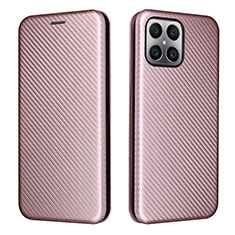 Custodia Portafoglio In Pelle Cover con Supporto L02Z per Huawei Honor X8 4G Oro Rosa