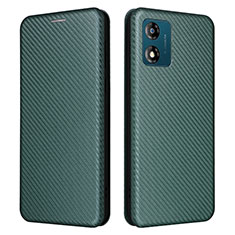 Custodia Portafoglio In Pelle Cover con Supporto L02Z per Motorola Moto E13 Verde