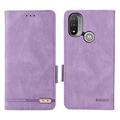 Custodia Portafoglio In Pelle Cover con Supporto L02Z per Motorola Moto E20 Viola