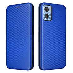 Custodia Portafoglio In Pelle Cover con Supporto L02Z per Motorola Moto E22 Blu