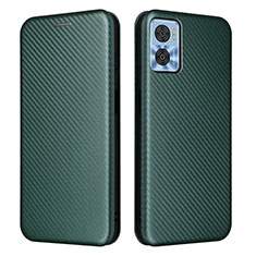 Custodia Portafoglio In Pelle Cover con Supporto L02Z per Motorola Moto E22 Verde