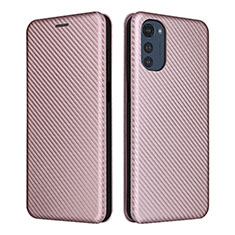 Custodia Portafoglio In Pelle Cover con Supporto L02Z per Motorola Moto E32 Oro Rosa