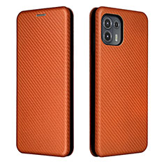 Custodia Portafoglio In Pelle Cover con Supporto L02Z per Motorola Moto Edge 20 Lite 5G Marrone