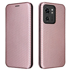 Custodia Portafoglio In Pelle Cover con Supporto L02Z per Motorola Moto Edge (2023) 5G Oro Rosa